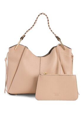 CHEVAL Made In Italy Leather Braided Handle Satchel